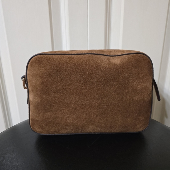 Dooney Suede Camera Zip Crossbody/Color: Amber - Picture 3 of 12